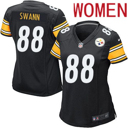 Women Pittsburgh Steelers #88 Lynn Swann Nike Black Game NFL Jersey